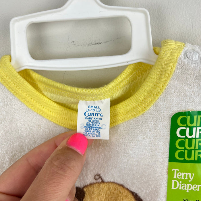 Vintage Curity Peek-A-Puppy Terry Diaper Shirt Set Small NWT