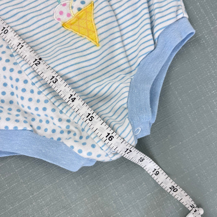 Vintage Cuties by Judy Polka Dot Stripe Applique Ice Cream Romper 24 Months