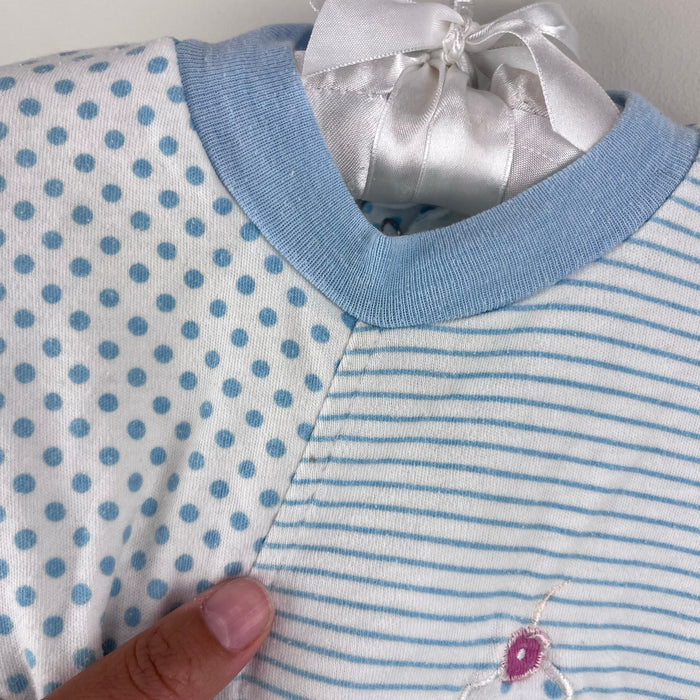 Vintage Cuties by Judy Polka Dot Stripe Applique Ice Cream Romper 24 Months