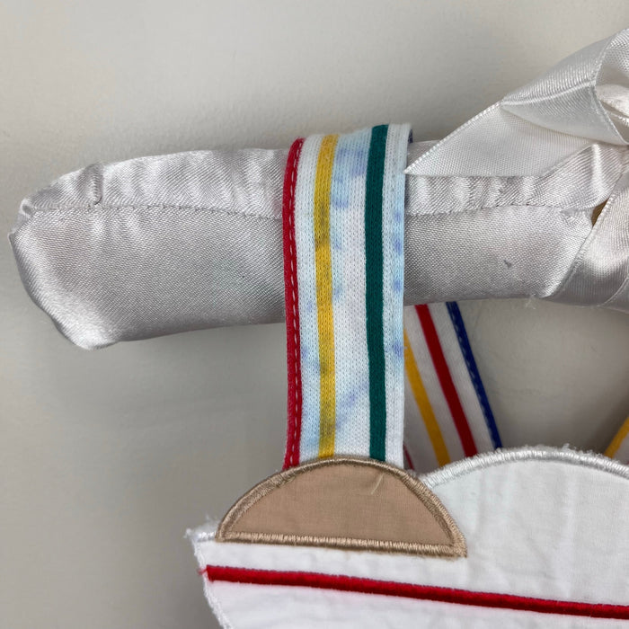 Vintage Fisher Price Kidswear Rainbow Stripe Sailor Bear Sunsuit Romper 12 Months
