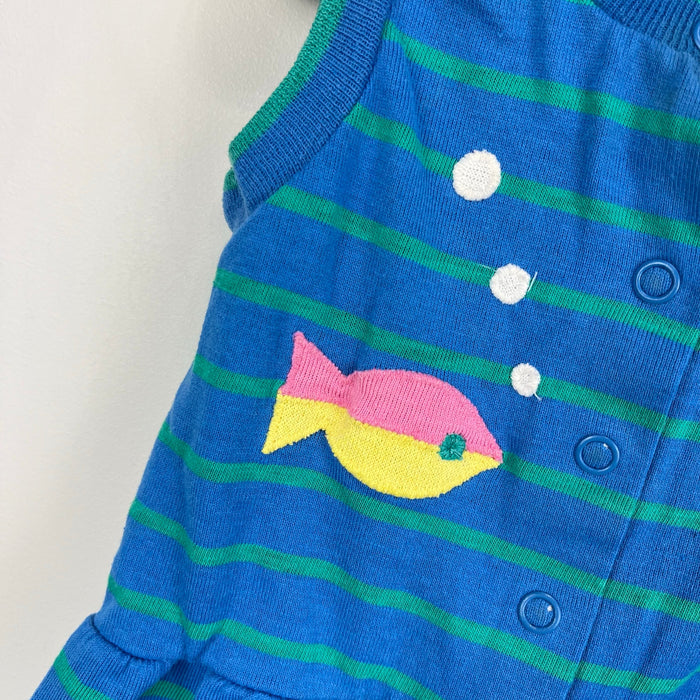 Vintage Florence Eiseman Neiman Marcus Striped Fish Romper XL