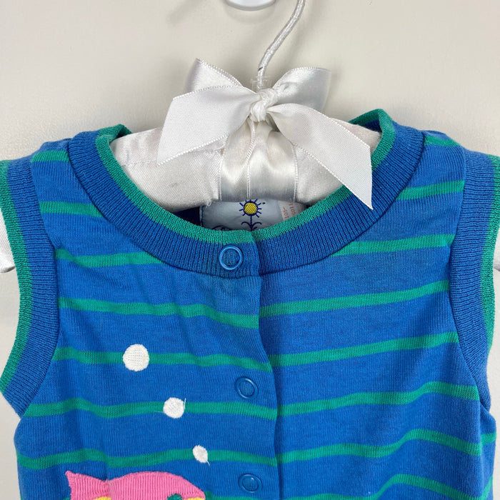 Vintage Florence Eiseman Neiman Marcus Striped Fish Romper XL