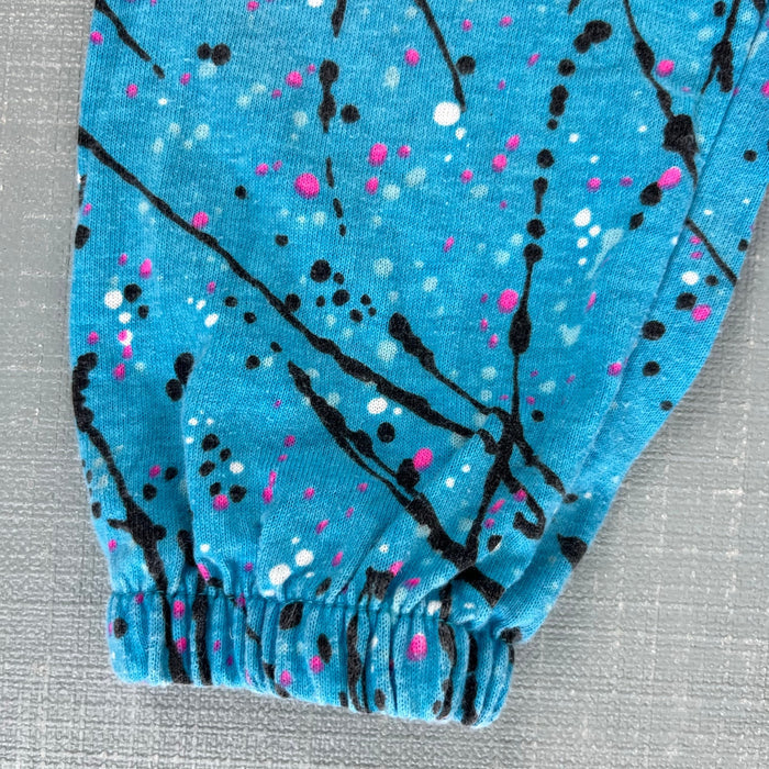 Vintage Florida Surf Blue Paint Splatter Printed Pants 4T