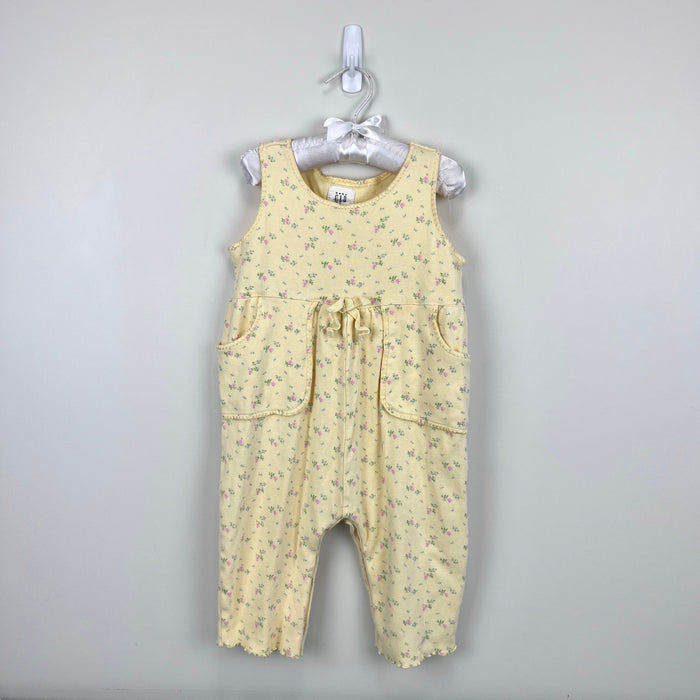Vintage Gap Yellow Floral Overalls XL 18-24 Months