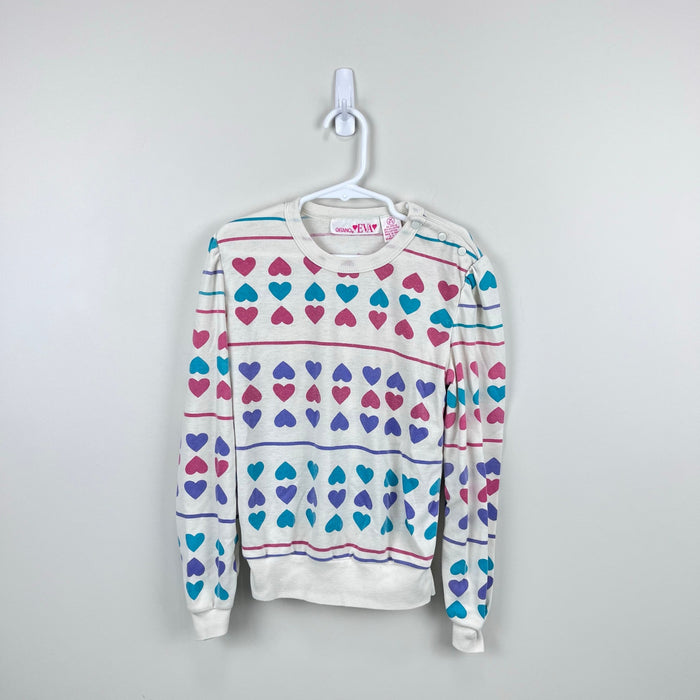 Vintage Gitano Eva Hearts & Striped Pullover M