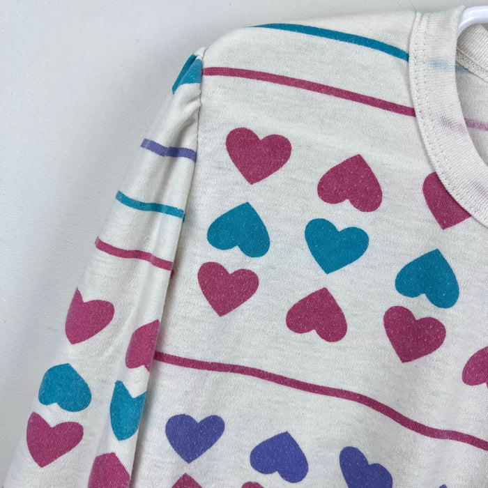 Vintage Gitano Eva Hearts & Striped Pullover M