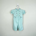 Vintage Green Blue Ruffle Jumpsuit 3-6 Months