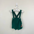 Vintage Green Candy Cane Suspender Shorts 6 Months
