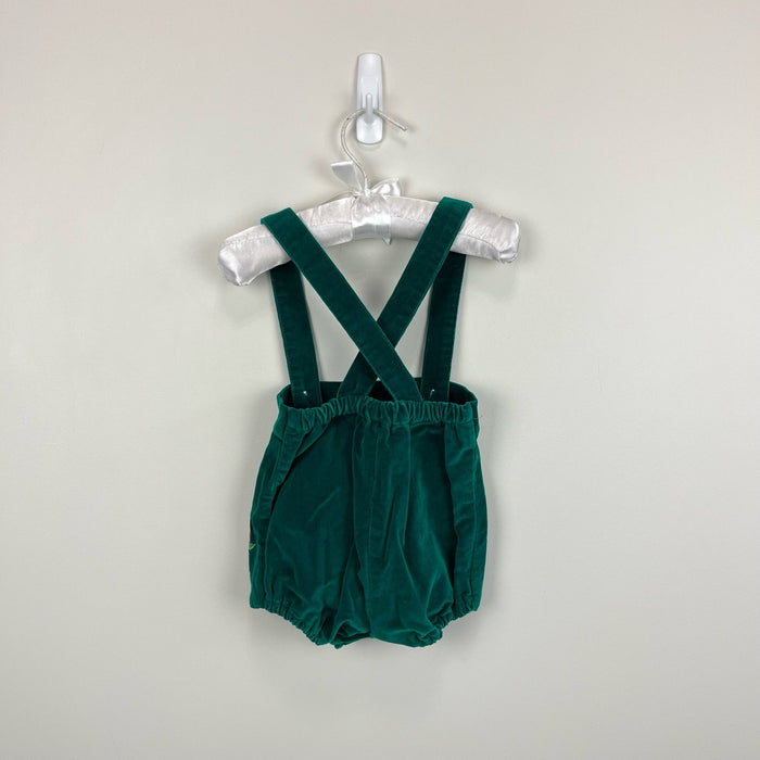 Vintage Green Candy Cane Suspender Shorts 6 Months