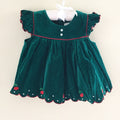 Vintage Green Velvet Holiday Pinafore Dress 12 Months