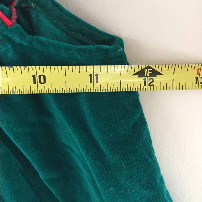 Vintage Green Velvet Holiday Pinafore Dress 12 Months