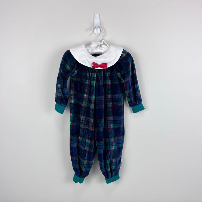 Vintage Gymboree Holiday Plaid Velour One Piece Newborn 3-6 Months NWT