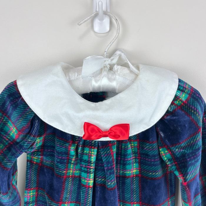 Vintage Gymboree Holiday Plaid Velour One Piece Newborn 3-6 Months NWT