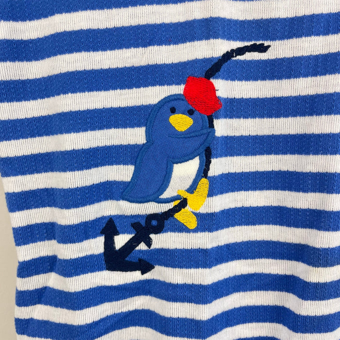 Vintage Healthtex Blue Striped Bird Sunsuit Romper 24 Months USA