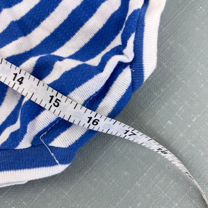 Vintage Healthtex Blue Striped Bird Sunsuit Romper 24 Months USA