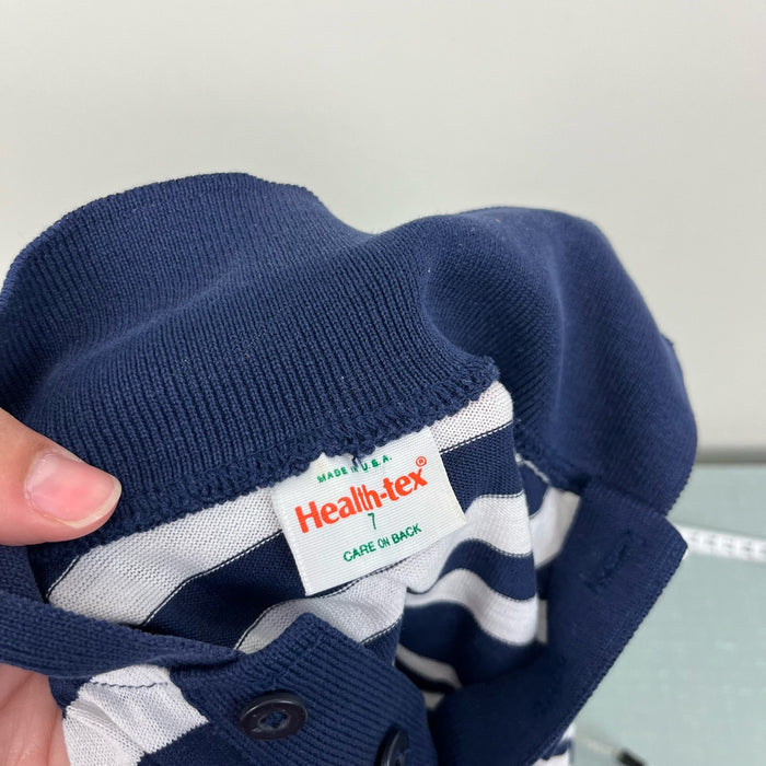 Vintage Healthtex Striped Long Sleeve Polo Shirt 7 USA
