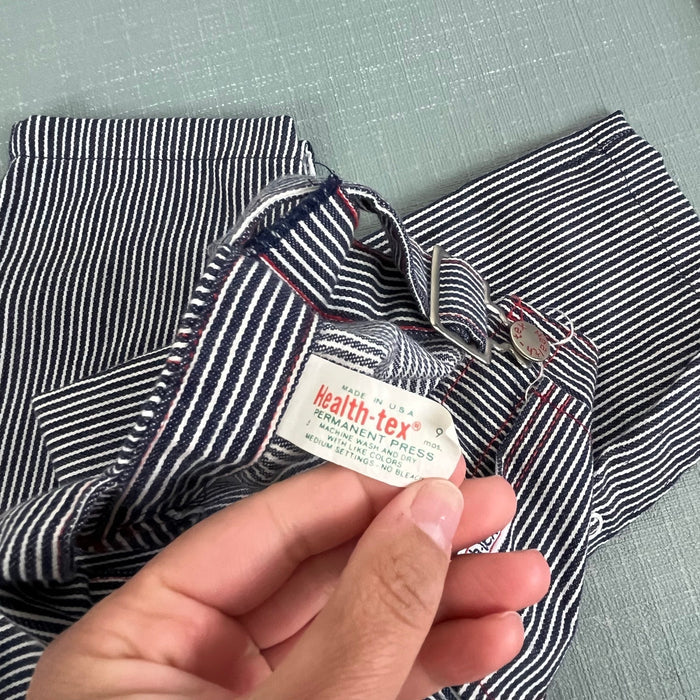 Vintage Healthtex Striped Overalls 9 Months USA