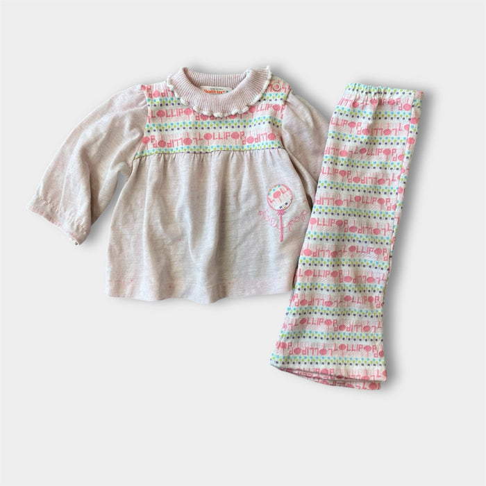 Vintage Healthtex Two Piece Lollipop Outfit 18 Months USA