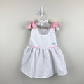 Vintage Healthtex White Seersucker Sailor Bow Dress 12 Months USA