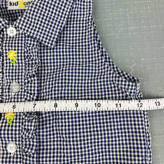Vintage Kid Zone Ruffle Gingham Plaid Sleeveless Top 4T NWT