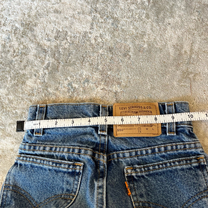 Vintage Levi's 550 Relaxed Fit Slim Orange Tab Jeans 7