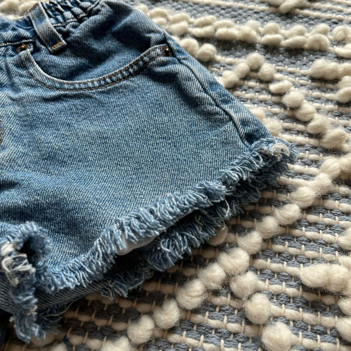 Vintage Levi's 566 Loose Fit Cut Off BLue Jean Shorts Toddler Girl 4T