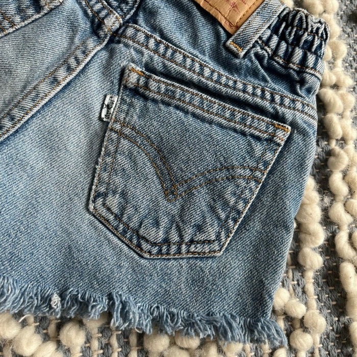 Vintage Levi's 566 Loose Fit Cut Off BLue Jean Shorts Toddler Girl 4T