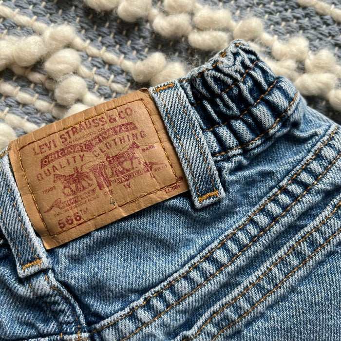 Vintage Levi's 566 Loose Fit Cut Off BLue Jean Shorts Toddler Girl 4T