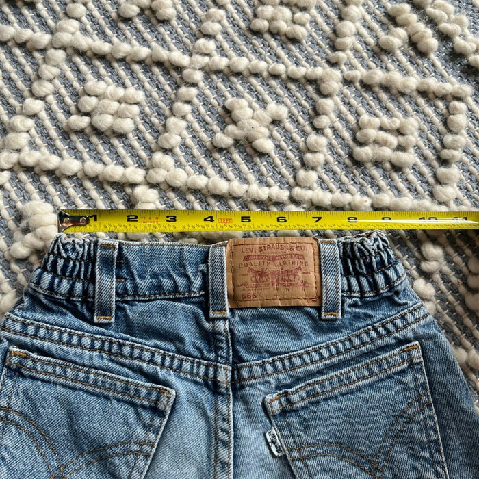 Vintage Levi's 566 Loose Fit Cut Off BLue Jean Shorts Toddler Girl 4T