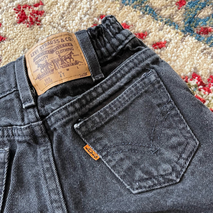 Vintage Levi's 566 Loose Fit Orange Tab Jeans 4T