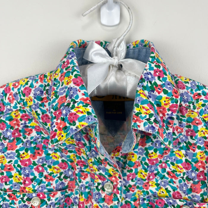 Vintage Limited Jeans Sleeveless Floral Button Front Shirt 4T