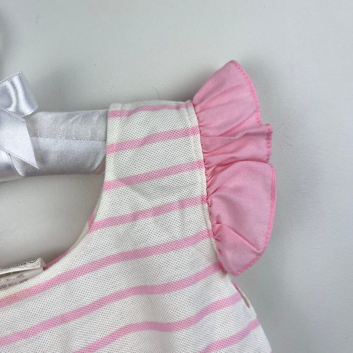 Vintage Little by Little Pink Striped Ice Cream Ruffle T-Shirt 12 Months
