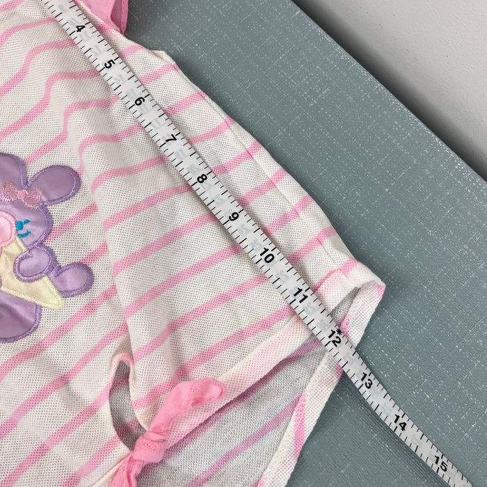 Vintage Little by Little Pink Striped Ice Cream Ruffle T-Shirt 12 Months