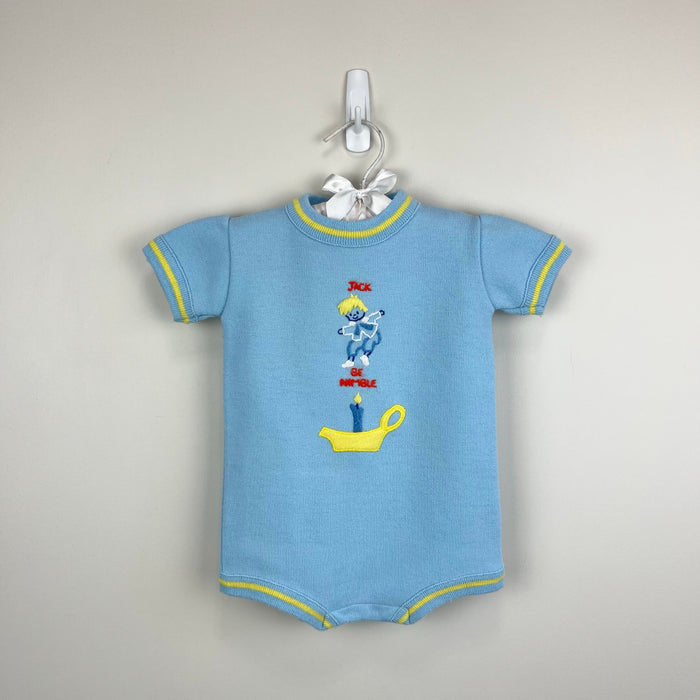 Vintage Little World Jack Be Nimble Knit Romper