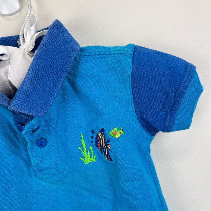 Vintage McBabyBlue Fish Polo Shirt 0-3 Months