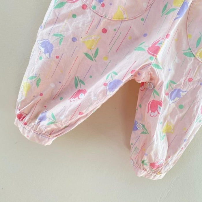 Vintage Mine Alone Pink Floral Jumpsuit 3-6 Months