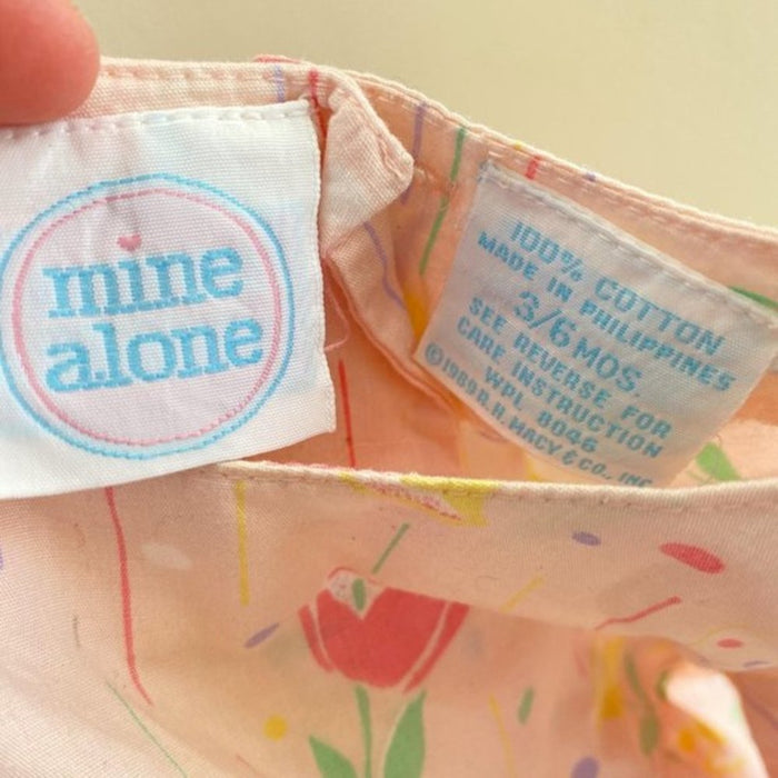 Vintage Mine Alone Pink Floral Jumpsuit 3-6 Months