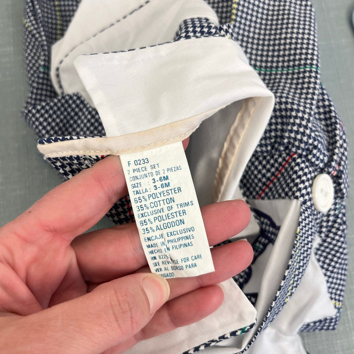 Vintage Nannette Rockinghorse Shortall Romper 3-6 Months