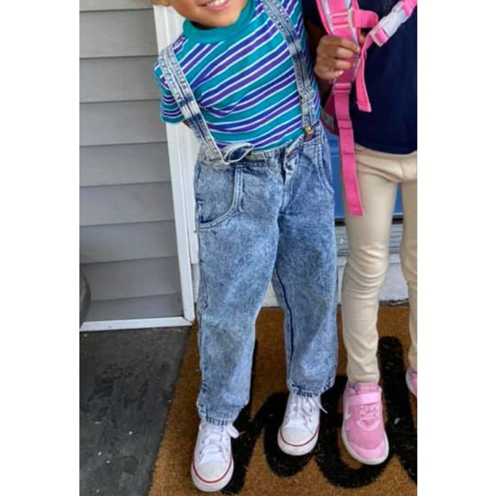 Vintage OshKosh B'gosh Acid Wash Suspender Overalls 4T USA