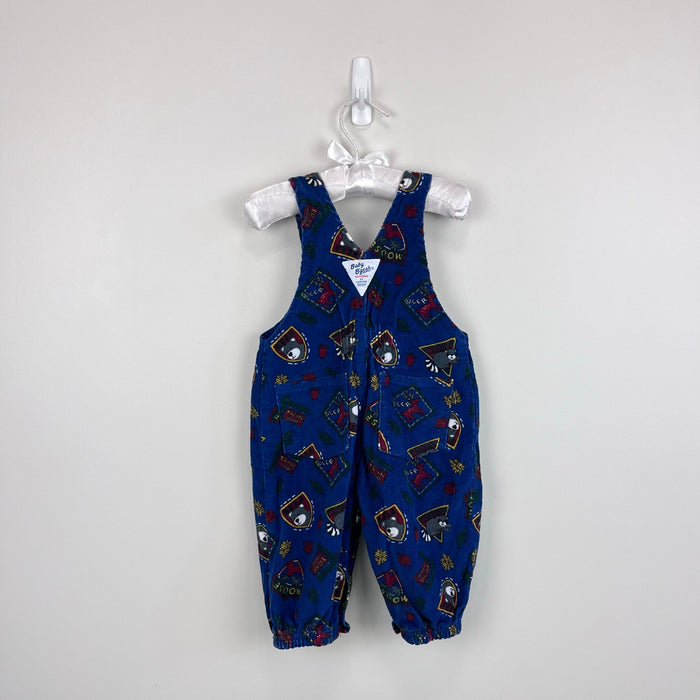 Vintage OshKosh B'gosh Blue Fall Forest Overalls 6-9 Months USA