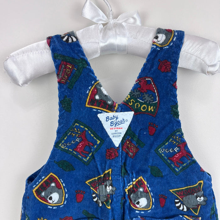 Vintage OshKosh B'gosh Blue Fall Forest Overalls 6-9 Months USA