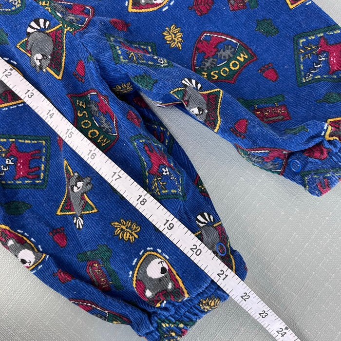 Vintage OshKosh B'gosh Blue Fall Forest Overalls 6-9 Months USA