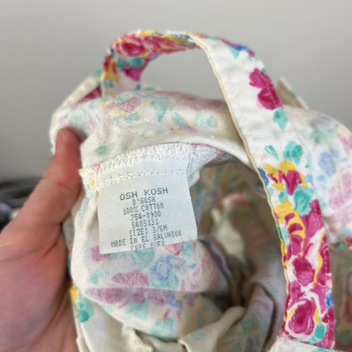 Vintage OshKosh B'gosh Floral Shortall 3-6 Months