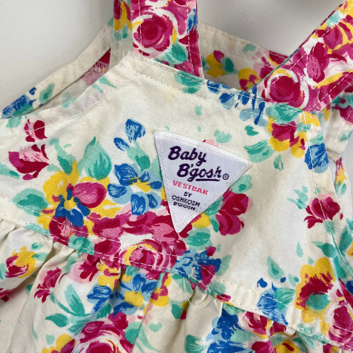 Vintage OshKosh B'gosh Floral Shortall 3-6 Months