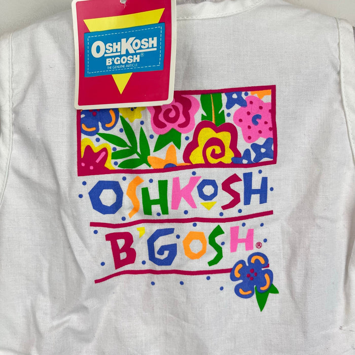 Vintage OshKosh B'gosh Floral Shortall Romper 5T USA NWT
