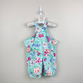 Vintage OshKosh B'gosh Green Floral Ballet Co Bunny Ruffle Overalls 3-6 Months USA