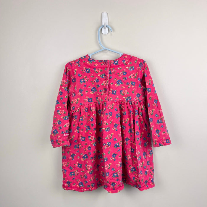 Vintage OshKosh B'gosh Long Sleeve Pink Floral Dress 4T USA