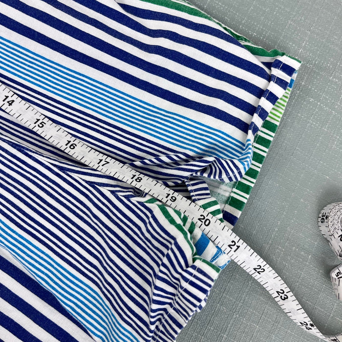 Vintage OshKosh B'gosh Mixed Blue Green Striped Shortalls 4T