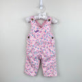 Vintage OshKosh B'gosh Pink Floral Overalls 6-9 Months USA
