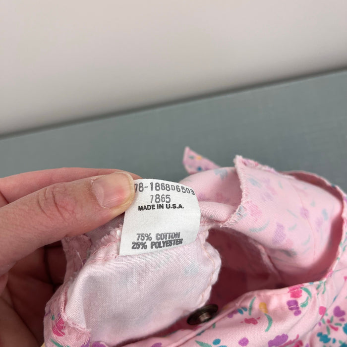 Vintage OshKosh B'gosh Pink Floral Overalls 6-9 Months USA
